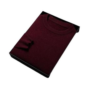 Imagem de Suéter Casual Masculino Com Padrão De Diamante, Gola Redonda, Manga Lo