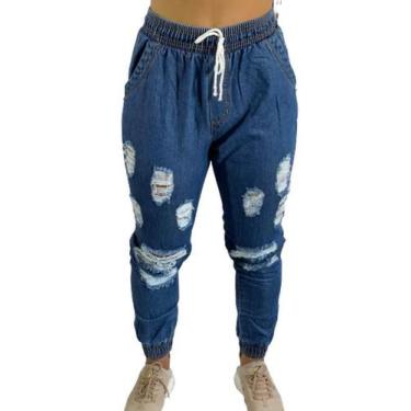 Imagem de Calça Jogger Feminina Cintura Alta Divine Jeans Verão C35 - Fanáticos 