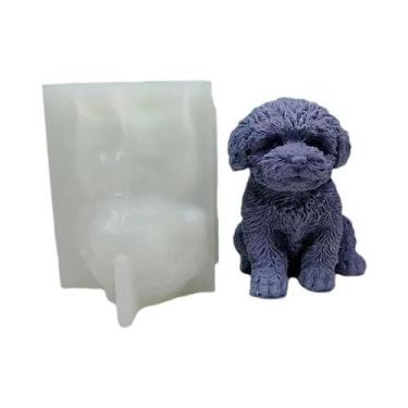Imagem de Molde De Silicone De Cão Teddy Fofo Para Velas De Aromaterapia, Sabone