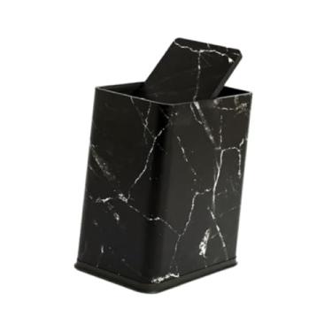 Imagem de Ｂｅｓｇａ Lixeira estreita para banheiro, moderna, compacta e prática, com tampa de pressão, ideal para cozinha, lavanderia e casa, Preto