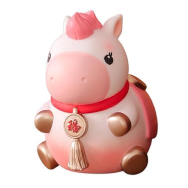 Imagem de BLWOTMOR Estátua de Cavalo Cofrinho em Forma de Porquinho, Estatueta Decorativa, Escultura Criativa de Animal em, Presente de Aniversário para Crianças, Rosa Grande, Tamanho real
