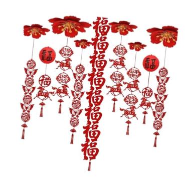 Imagem de Sclmgo Enfeite de Ano Chinês Fu Pingente Cavalo Tradicional de Feltro Vermelho para Pendurar Na Porta Ou No Teto - Ideal para Casa E comércio, Style a, Tamanho real