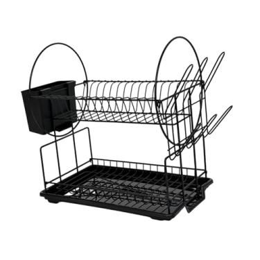 Imagem de Baoblaze Escorredor de Louça Premium Prático com Grande Capacidade, 2 Níveis e Porta-Utensílios para de Cozinha, Grande