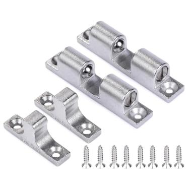 Imagem de Trava de porta com fecho de tensão de armário de aço inoxidável, trava de porta de tensão ajustável com parafusos, 70 mm (2-4/5 pol.)