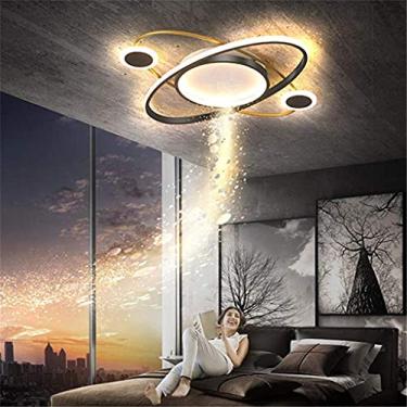 Imagem de Luminária de teto LED moderna em formato de flor, com controle remoto, dimerizável, em metal acrílico, lustre decorativo para sala de estar, sala de jantar, quarto e iluminação interna. 52 c