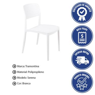 Imagem de Kit 4 Cadeira Tramontina Serena Em Polipropileno Cor Branca 92096010