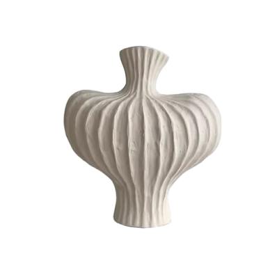 Imagem de Flores frescas de alta qualidade e sala de estar armário de TV mesa arranjo de flores vaso de cerâmica decoração macia e ornamentos adequados para uso interno (branco)