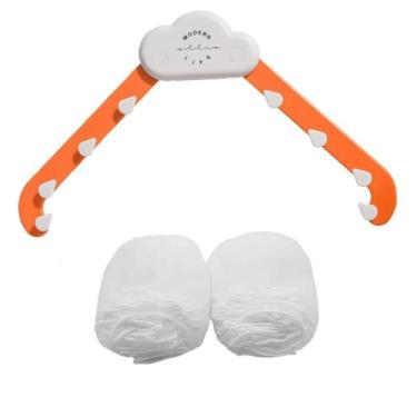 Imagem de Filtro triangular de três suportes para pia de cozinha, filtro de pia de cozinha com sacos de malha filtrante de tamanho grande de 100 unidades para sobras de cozinha " (Laranja)