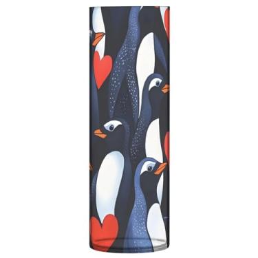 Imagem de Qilmy Vaso de pinguim de dia dos namorados para flores, vaso de belas artes, decoração de casa para escritório, sala de jantar, sala de estar, casamento576