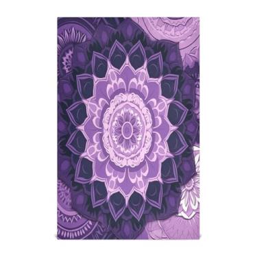 Imagem de Wassud Toalhas de cozinha mandalas abstratas (2) panos de prato de cozinha 1 pacote panos de prato macios com laço para pendurar toalha de mão de secagem rápida super absorvente toalhas de chá de mesa