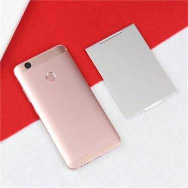 Imagem de Espelho dobrável de alumínio mini espelhos de maquiagem portáteis para viagem pequeno espelho dobrável compacto ferramentas de cosméticos (98 x 68 mm)