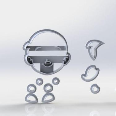 Imagem de Cortador Jack e Os Piratas Menina Modular Tamanho 6cm