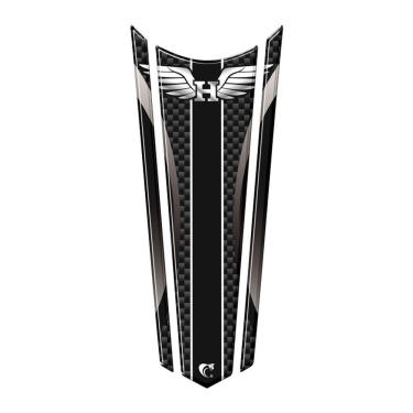 Imagem de Adesivo Faixa Gravata Resinado Tanque Moto Honda Preto Asa Preto