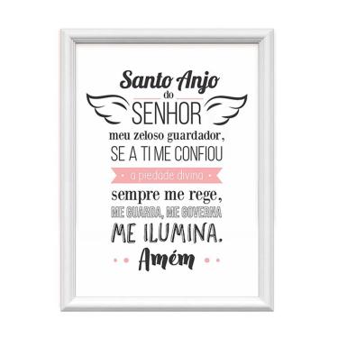 Imagem de Quadro Decorativo Santo Anjo Do Senhor Rosa 34x44cm