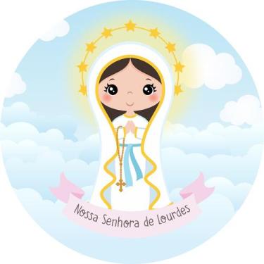 Imagem de Painel de Lona Redondo Religioso Nossa Senhora de Lourdes - Fabrika De