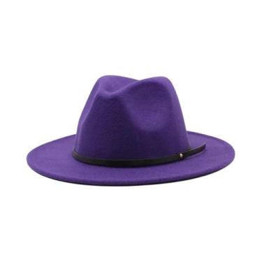Imagem de Chapéu Fedora Vintage Unissex De Lã Com Aba Larga 54-56-60CM, Elegante