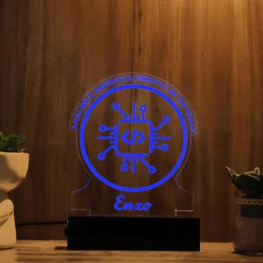 Imagem de Luminária Abajur Análise e Desenvolvimento de Sistemas LED Azul - Bold