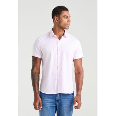 Imagem de Camisa Docthos Slim Manga Curta Xadrez, 055 rosa claro, EG
