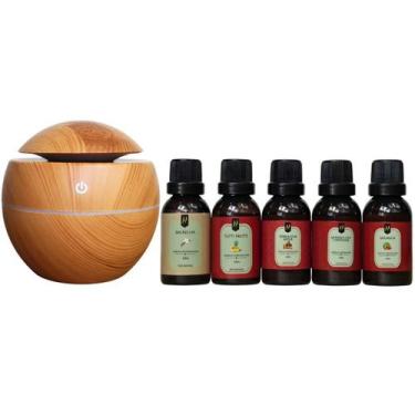 Imagem de Combo Difusor Elétrico + 5 Essências De 30Ml Hidrossolúveis - Nattuaro