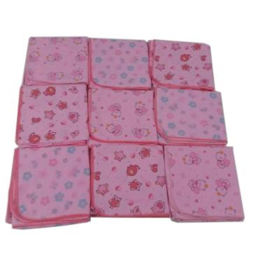 Imagem de Kit Enxoval De Bebe 4 Cueiros e 17 Fraldas com croche Menina