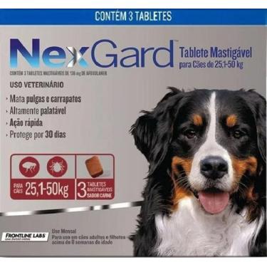 Imagem de NexGard Antipulgas e Carrapatos 3 Tabletes 2550kg Cachorro