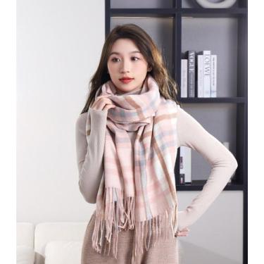 Imagem de Cachecol Lã Manta Unissex Grosso Inverno cores clássicas - Sem marca, 