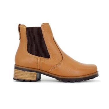 Imagem de Bota Cano Baixo Pegada Em Couro Feminina 281410-Feminino