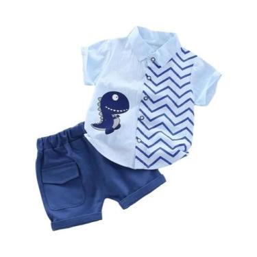 Imagem de Conjunto De Camiseta E Shorts De Verão Para Meninos 2 Peças Roupas Cas