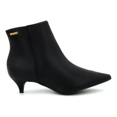 Imagem de Bota Via Uno Bico Fino Cano Curto Saltinho 139035, 35, Preto