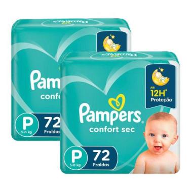 Imagem de Kit 2 Fraldas Pampers Confort Sec Super Tamanho P 72 Unidades