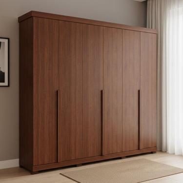 Imagem de Guarda-roupa Casal 6 Portas com Pés 267cm 100% Mdf Linhares Espresso Móveis Jequitiba