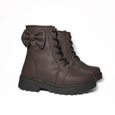 Imagem de Bota Tratorada Infantil Menina Marrom Laço 20 Ao 34-Feminino