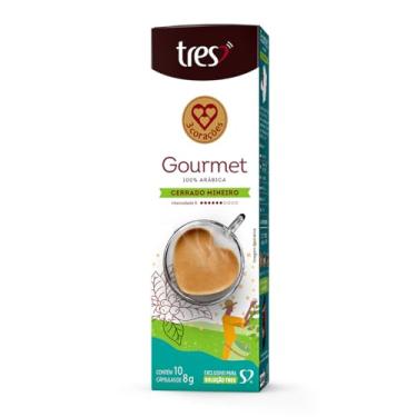 Imagem de 3 Corações Cápsula de Café Espresso Gourmet Cerrado Mineiro TRES - 10 unid