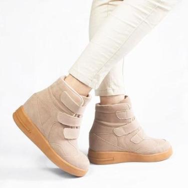 Imagem de Tênis Zatta Cano Alto Sneaker Karen Palha Nude 38-Feminino