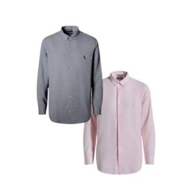 Imagem de Kit 2 Camisas Manga Longa Oxford Color Reserva-Masculino