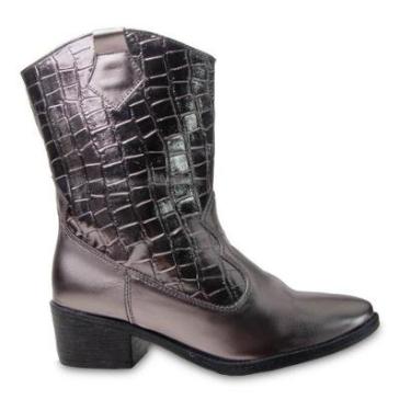 Imagem de Bota Feminina Texana Country Moda Metalizada Ana Caste-Feminino