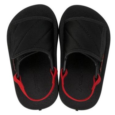 Imagem de Chinelo Infantil Menino Elastico Kids Street Slide Rider, Preto, Verme