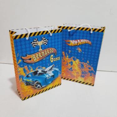 Imagem de Kit 10 sacolinha Personalizada Hot wheels - Orvalho Festas