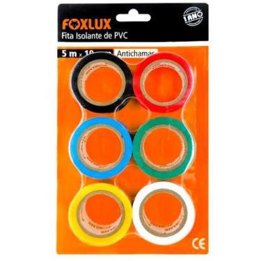 Imagem de Kit Fita Isolante Antichama com 6 Rolos de 19mm x 5m para Isolação Elé