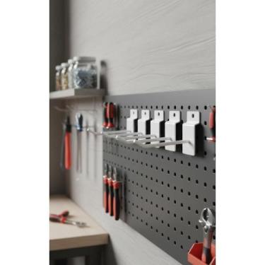 Imagem de 100 Ganchos Painel Canaletado Branco 10cm Expositores - Congratulation