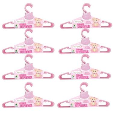 Imagem de Kit Com 40 Cabides Infantil Bebê & Mamãe Rosa Monte Líbano - Monte Lib