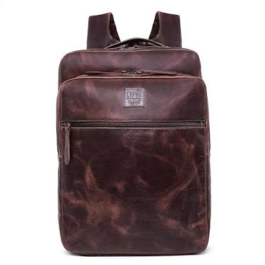Imagem de Mochila Capiau de Couro Legítimo Vintage Executiva para Notebook, Trab