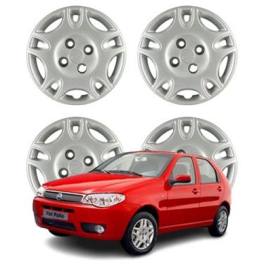 Imagem de Jogo Calota Aro 13 Fiat Palio Fire 2004 Cubo Baixo Prata - Grid Calota