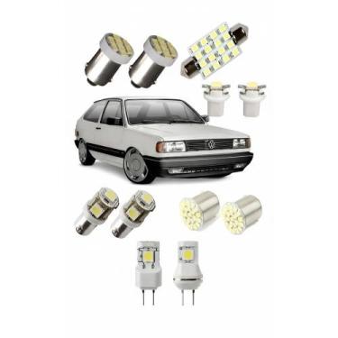 Imagem de 2x Kit 11 Lâmpadas LED Gol Quadrado: Teto, Painel e Ré Branc - Congrat