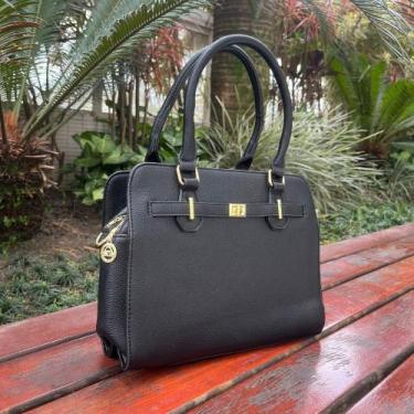 Imagem de Bolsa Feminina com Alca com Chaveiro Preta - Missdong