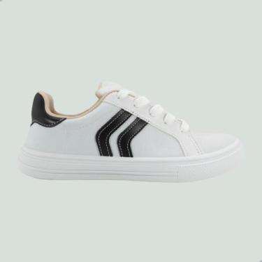 Imagem de Tênis Feminino Moleca Lona Sider Napa Sardenha Neo Branco e Preto, Bc,