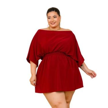 Imagem de Vestido Plus Size Decote Canoa Mangas Largas 0683 - - Bellucy Modas, V