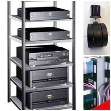 Imagem de Rack Airon HT 50.03 com Rodízios + Canaleta Black