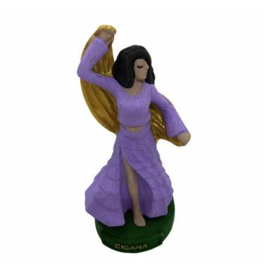 Imagem de Imagem Cigana Lilás Escultura Resina Estatua 11 Cm - Lua Mistica