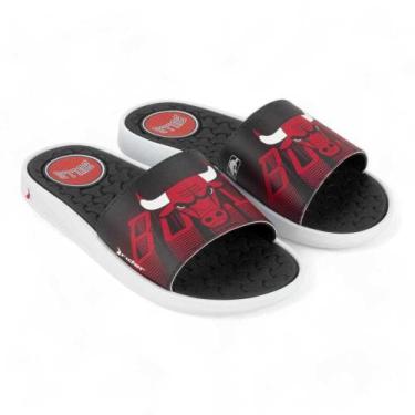Imagem de Chinelo Rider Slide Pump NBA II Masculino 12195, Branco, Vermelho, Pre